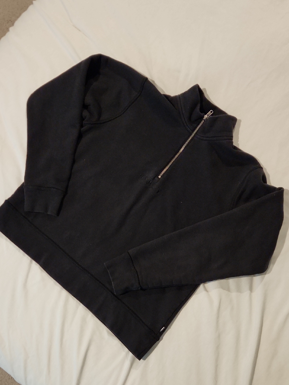 Obey Black Half-Zip Crop Sweater - Classic Pullover